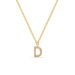 Halskette Letter D, 14 K Gelbgold mit Diamanten