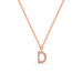 Halskette Letter D, 14 K Rosegold mit Diamanten