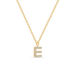 Halskette Letter E, 14 K Gelbgold mit Diamanten