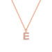 Halskette Letter E, 14 K Rosegold mit Diamanten