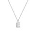 Halskette Letter E, 14 K Weigold mit Diamanten