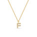 Halskette Letter F, 14 K Gelbgold mit Diamanten