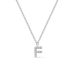 Halskette Letter F, 14 K Weigold mit Diamanten