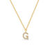 Halskette Letter G, 14 K Gelbgold mit Diamanten