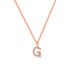 Halskette Letter G, 14 K Rosegold mit Diamanten