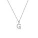 Halskette Letter G, 14 K Weigold mit Diamanten