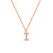 Halskette Letter I, 14 K Rosegold mit Diamanten