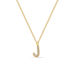 Halskette Letter J, 14 K Gelbgold mit Diamanten