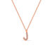 Halskette Letter J, 14 K Rosegold mit Diamanten