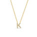 Halskette Letter K, 14 K Gelbgold mit Diamanten