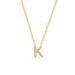 Halskette Letter K, 14 K Gelbgold mit Diamanten