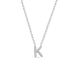 Halskette Letter K, 14 K Weigold mit Diamanten