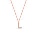 Halskette Letter L, 14 K Rosegold mit Diamanten