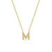 Halskette Letter M, 14 K Gelbgold mit Diamanten