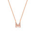 Halskette Letter M, 14 K Rosegold mit Diamanten