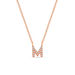 Halskette Letter M, 14 K Rosegold mit Diamanten