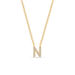 Halskette Letter N, 14 K Gelbgold mit Diamanten