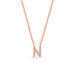 Halskette Letter N, 14 K Rosegold mit Diamanten