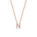 Halskette Letter N, 14 K Rosegold mit Diamanten