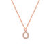 Halskette Letter O, 14 K Rosegold mit Diamanten