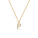 Halskette Letter P, 14 K Gelbgold mit Diamanten