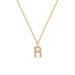 Halskette Letter R, 14 K Gelbgold mit Diamanten