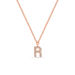 Halskette Letter R, 14 K Rosegold mit Diamanten