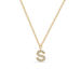 Halskette Letter S, 14 K Gelbgold mit Diamanten