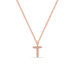 Halskette Letter T, 14 K Rosegold mit Diamanten