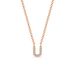 Halskette Letter U, 14 K Rosegold mit Diamanten