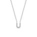 Halskette Letter U, 14 K Weigold mit Diamanten