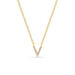 Halskette Letter V, 14 K Gelbgold mit Diamanten