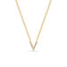 Halskette Letter V, 14 K Gelbgold mit Diamanten