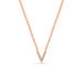 Halskette Letter V, 14 K Rosegold mit Diamanten