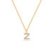 Halskette Letter Z, 14 K Gelbgold mit Diamanten