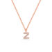 Halskette Letter Z, 14 K Rosegold mit Diamanten