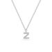 Halskette Letter Z, 14 K Weigold mit Diamanten