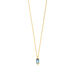 Halskette London Blue Topaz SQUARE, 14 Karat Gelbgold