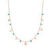 Halskette Platelet Trkis, 18 Karat Rosegold vergoldet