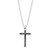 Herrenhalskette KREUZ black/bent, 925 Sterlingsilber