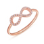 Infinityring mit Diamanten, 18 Karat Rosegold, Gre 50