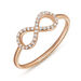 Infinityring mit Diamanten, 18 Karat Rosegold, Gr��e 52