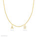 Initialen-Halskette mit 2 Anhngern, 45 cm, 14 Karat Gelbgold