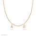 Initialen-Halskette mit 2 Anhngern, 45 cm, 14 Karat Rosegold