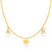 Initialen-Halskette mit 2 Buchstaben & Wunschanh�nger, 14 Karat Gelbgold