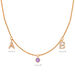 Initialen-Halskette mit 2 Buchstaben & Wunschanh�nger, 14 Karat Rosegold