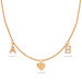 Initialen-Halskette mit 2 Buchstaben & Wunschanh�nger, 14 Karat Rosegold