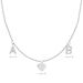 Initialen-Halskette mit 2 Buchstaben & Wunschanh�nger, 14 Karat Wei�gold