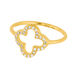 Kleeblatt Ring mit Zirkonia, 18 K Gelbgold vergoldet, Gr.50