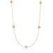 Lange Halskette Clover Charm, 18 Karat Rosegold vergoldet